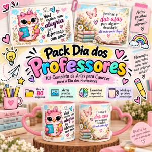Pack Artes para Canecas - Dia dos Professores